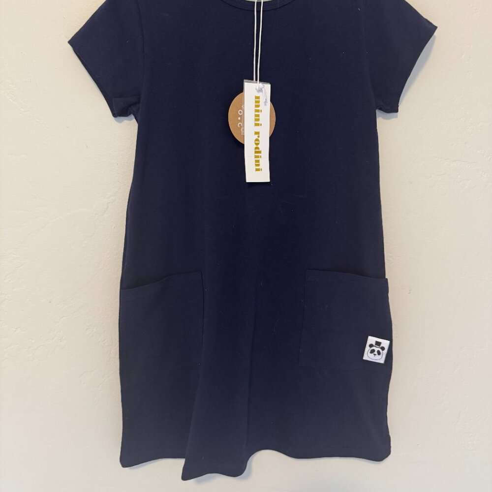 Mini Rodini Basic Dress with Pockets, 100% Organic Cotton - NWT